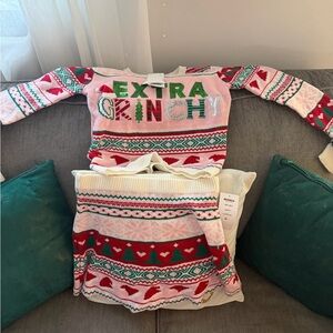 Kohl's Extra Grinchy Sweater Set - Red, Green, White